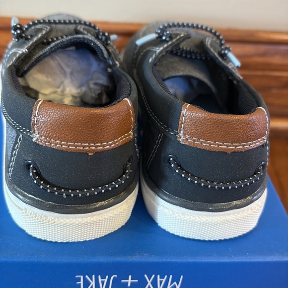 Μax + Jake boys Bradley slip on textile casual shoes denim / faux leather 12M - Picture 4 of 11